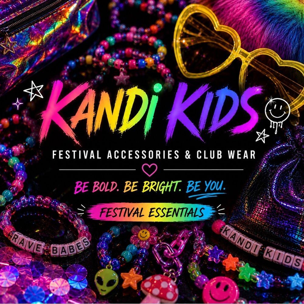 Rainbow glow heart star festival kandi kid jewelry mix & match ad